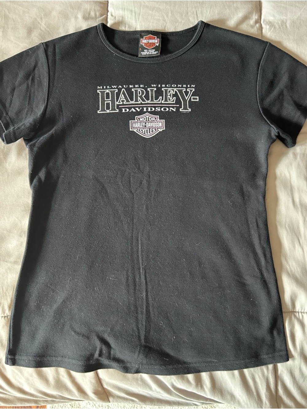 Harley-Davidson Black Tee with White Logo